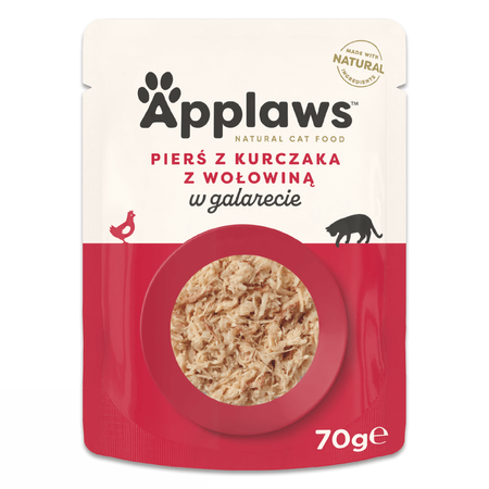 Applaws Cat Mokra Karma Dla Kota 24x70g Pierś Z Kurczaka z Wołowiną w Galaretce 