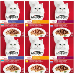 Purina Gourmet Mon Petit Mix Mięsnych Drobiowych Rybnych Smaków 36x50g Mokra Karma Dla Kota Wyborne Kawałki
