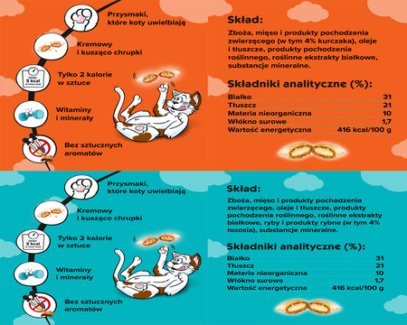 Dreamies zestaw mix 4x60g Przysmaki BEZ KURCZAKA dla kota