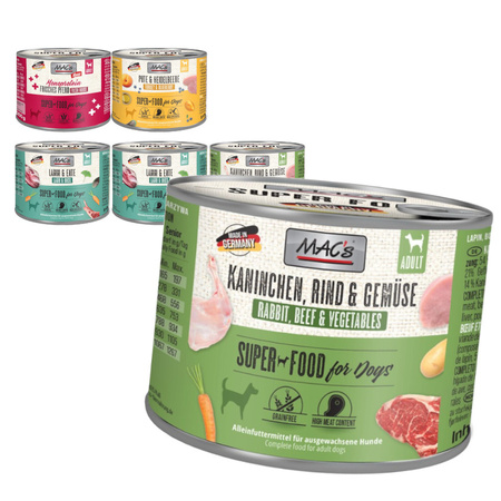 Mac's Dog 6x200g Bezzbożowa Mokra Karma Dla Psa Mix 4 Smaków