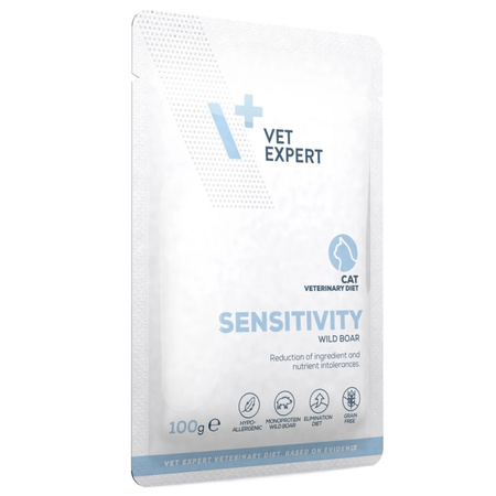 Vet Expert Sensitivity Mokra Karma Weterynaryjna Z Dzikiem 12x100g Dla Kotów Z Nietolerancją Pokarmową