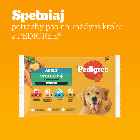 Pedigree Adult Vitality 52x85g Mokra Karma Dla Dorosłych Psów Mix Smaków W Sosie