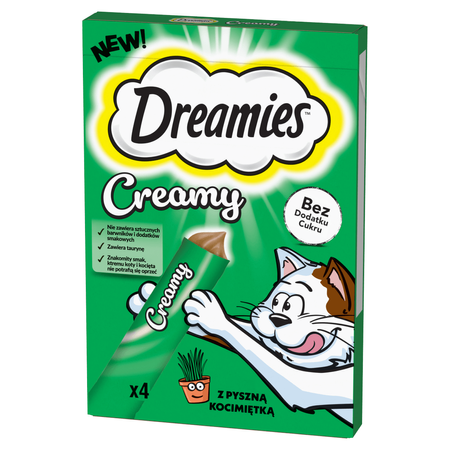Dreamies Creamy 16x10g Kremowy Przysmak Dla Kotów Mix 2 Smaków Ser I Kocimiętka
