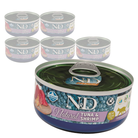 Farmina N&D Cat Natural Tuna & Shrimp 6x70g Mokra Karma Dla Kota Tuńczyk Krewetka