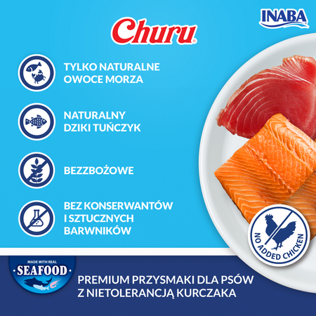 Inaba Dog Churu Przysmak Pasta Dla Psa 4x14g Tuńczyk z Łososiem