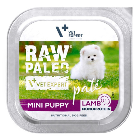 Raw Paleo Lamb Pate Mini Puppy 12x150g Monoproteinowa Mokra Karma Pasztet Dla Szczeniąt Małych Ras Z Jagnięciną