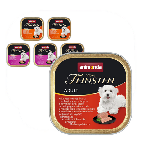 Animonda Vom Feisten Adult 6x150g Mokra Karma Dla Psa Mix Smaków Drób Cielęcina Jagnięcina Indyk Wołowina