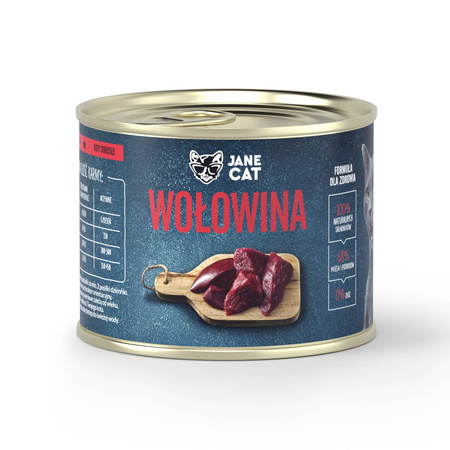 Jane Cat Adult Mix Smaków 24x200g Mokra Karma Dla Kotów Bez Zbóż Wołowina Cielęcina Kurczak Indyk Łosoś