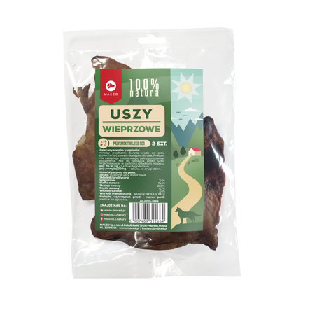 Maced 100% Natura Ucho Wieprzowe 2szt Naturalny Przysmak Dla Psa