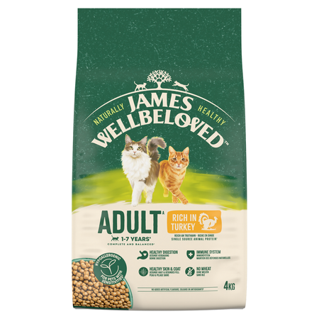 James Wellbeloved Adult 4kg Sucha Karma Pełnoporcjowa Dla Dorosłych Kotów Bogata W Indyka