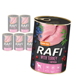 Rafi 6x400g Bezzbożowa Mokra Karma Dla Psa Z Indykiem Żurawiną I Borówką