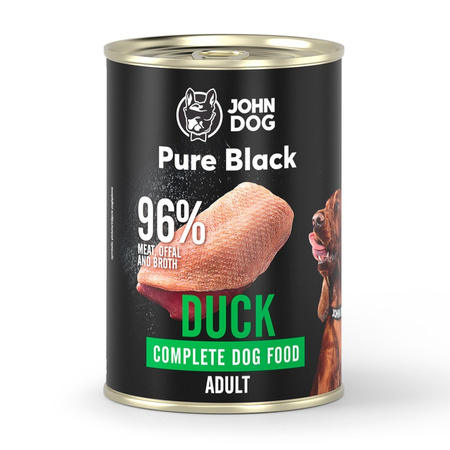 John Dog Karma Mokra Dla Psa Pure Black Mix 6 Smaków 12x400g Dzik Jagnięcina Jeleń Kaczka Bażant Wołowina