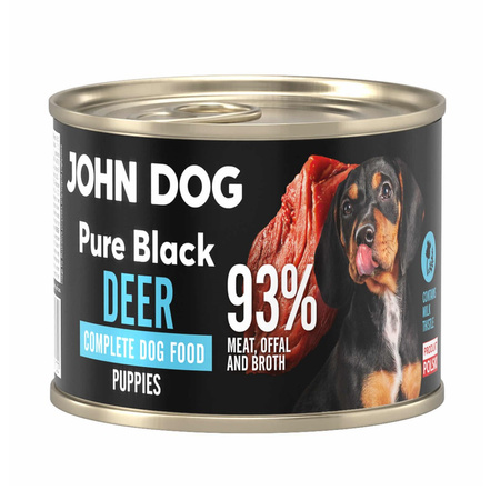 John Dog Pure Black Deer Puppies 24x200g Mokra Karma Dla Szczeniąt Z Jeleniem