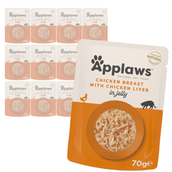 Applaws Cat Mokra Karma Dla Kota 12x70g Pierś z Kurczaka z Wątróbką w Galaretce 