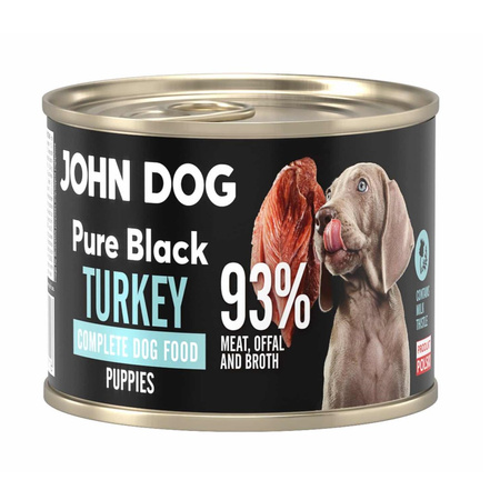 John Dog Pure Black Turkey Puppies 24x200g Mokra Karma Dla Szczeniąt Z Indykiem