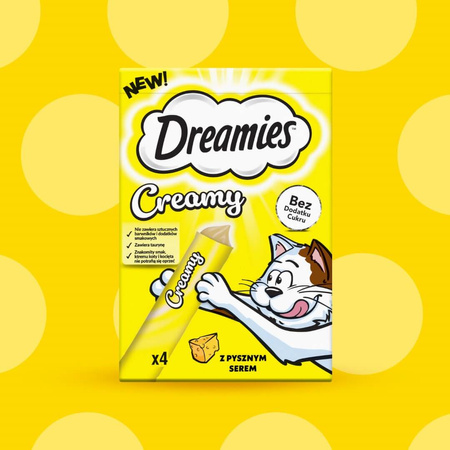 Dreamies Creamy 8x10g Kremowy Przysmak Dla Kotów Z Serem
