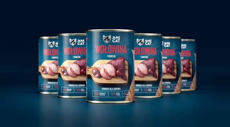 Jane Cat ADULT WOŁOWINA KURCZAK 400g mokra karma dla kotów, bez zbóż