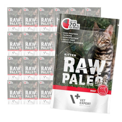Vet Expert Raw Paleo Kitten Beef 24x100g Saszetka Karma Mokra Z Wołowiną Dla Kociąt