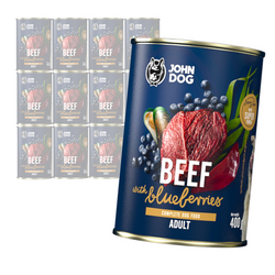 John Dog Berry Line Wołowina Z Borówkami 12x400g Mokra Karma Dla Dorosłych Psów