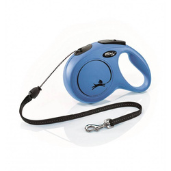 FLEXI New Classic M 8m mocna automatyczna smycz dla psów do 20kg NIEBIESKA