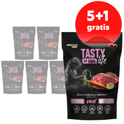 Biofeed Tasty Dogs Life Junior z Cielęciną w Galaretce 6x500g Bezzbożowa Mokra Karma Dla Szczeniąt 5+1 GRATIS