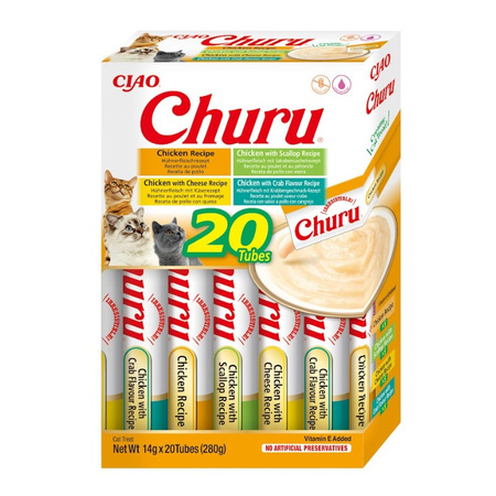 Inaba Cat Churu 60x14g (840g) Kremowy Przysmak Dla Kota Pasta Mix Z Kurczakiem