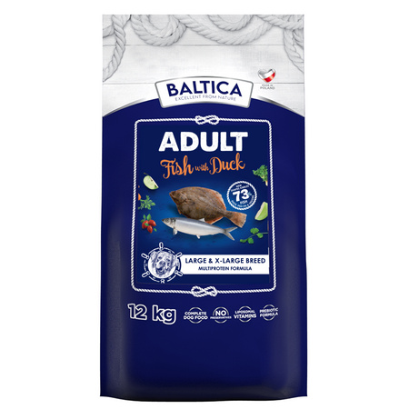 Baltica Adult Ryba Bałtycka z Kaczką L/XL 12kg Bezzbożowa Sucha Karma Dla Psów Dużych i Olbrzymich Ras
