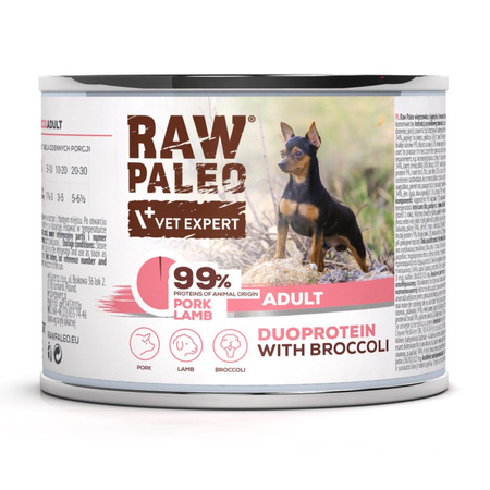 Raw Paleo Pork&Lamb Adult Duoprotein 200g Mokra Karma Dla Psa z Wieprzowiną i Jagnięciną