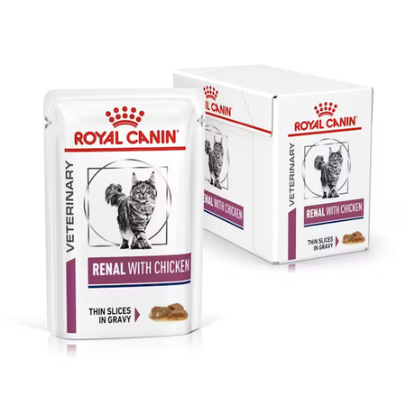 Royal Canin Veterinary Renal 12x85g Mokra Karma Z Kurczakiem W Sosie Dla Kotów Z Niewydolnością Nerek Zapobiega Powstawaniu Kamieni 