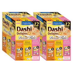 Inaba Cat Dashi Delights Delicate Flakes 24x40g Karma Uzupełniająca Dla Kota z Kurczakiem Serem i Łososiem