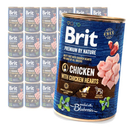 Brit Premium by Nature Adult Mokra Karma Dla Psa Kurczak Z Sercami 12x400g