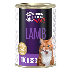 John Dog for Cats Mus z Jagnięciną 400g Bezzbożowa Mokra Karma Dla Kota