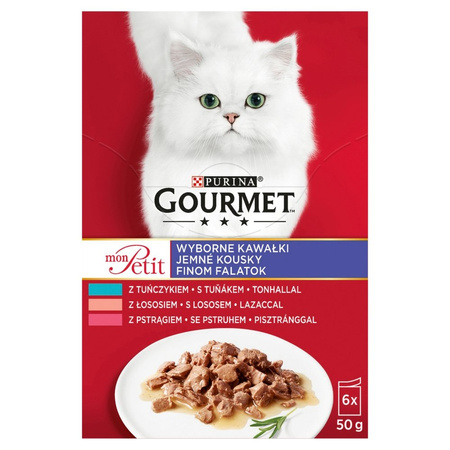Purina Gourmet Mon Petit Mix Mięsnych Rybnych Smaków 36x50g Mokra Karma Dla Kota Wyborne Kawałki