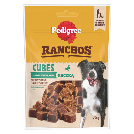 Pedigree Ranchos Cubes z Kaczką 5x70g Treserki Przysmak Dla Psa