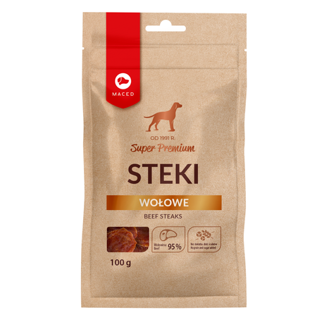Maced Super Premium Steki Wołowe Przysmak Dla Psa 100g