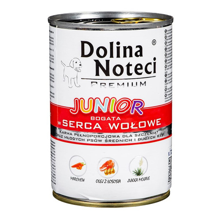 Dolina Noteci Premium Junior Mix 5 Smaków Mokra Karma Dla Szczeniąt 12x400g Indyk Kurczak Jagnięcina Królik Wołowina