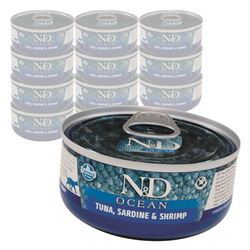 Farmina N&D Cat Ocean Tuna Sardine Shrimps 12x70g Mokra Karma Dla Kota Tuńczyk Sardynka Krewetka