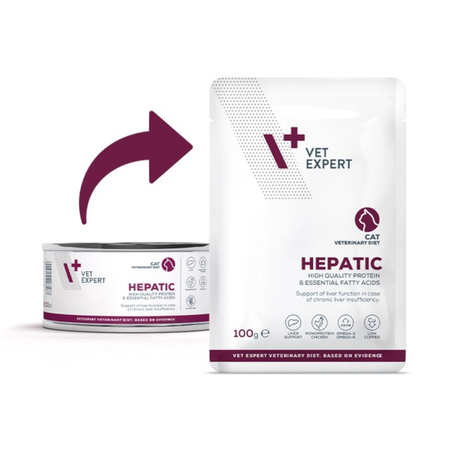 VetExpert Veterinary Diet Hepatic Cat 100g Mokra Weterynaryjna Karma Dla Kotów Wspomagająca Funkcje Wątroby