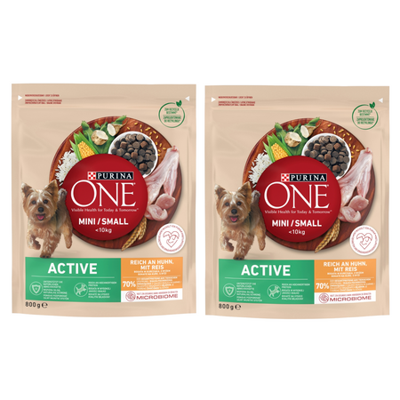 Purina One Mini Active 2x800g Sucha Karma Dla Psów Małych Ras Z Kurczakiem I Ryżem