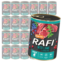 Rafi 24x400g Bezzbożowa Mokra Karma Dla Szczeniąt z Jagnięciną