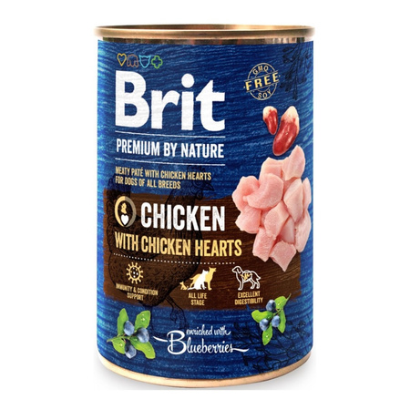 Brit Premium by Nature Adult Mokra Karma Dla Psa Kurczak Z Sercami 12x400g
