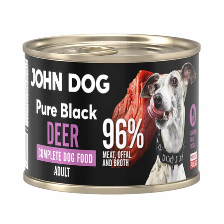 John Dog Pure Black Deer Adult 12x200g Mokra Karma Dla Psa Z Jeleniem