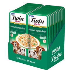 Inaba Twin Packs 12x80g Karma Dla Psa z Kurczakiem i Warzywami w Bulionie z Kurczaka