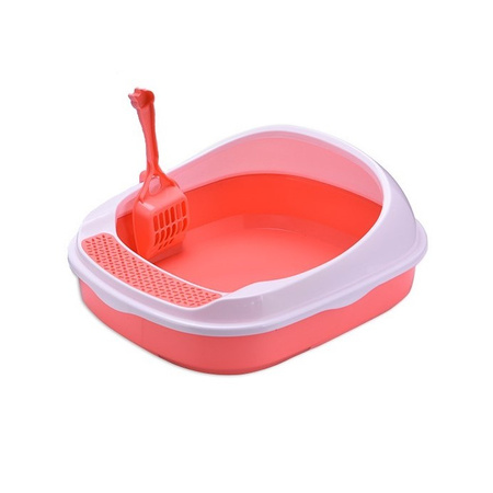 Kuweta Dla Kota Otwarta z Ramką Na Żwirek 38x46x20cm Różowa