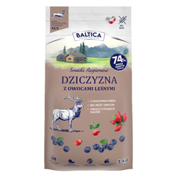 Baltica Adult Dziczyzna z Owocami Leśnymi XS/S 3kg Bezzbożowa Sucha Karma Dla Psów Miniaturowych i Małych Ras