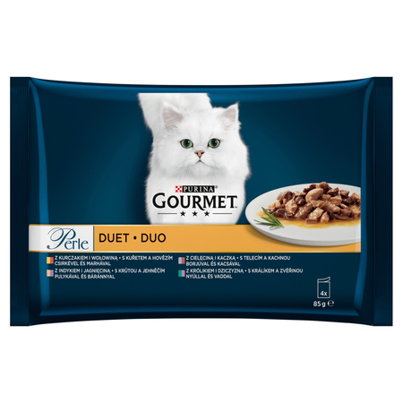 Purina Gourmet Perle Duet Mięsny 13x340g (52 saszetki) Mokra Karma Dla Kota
