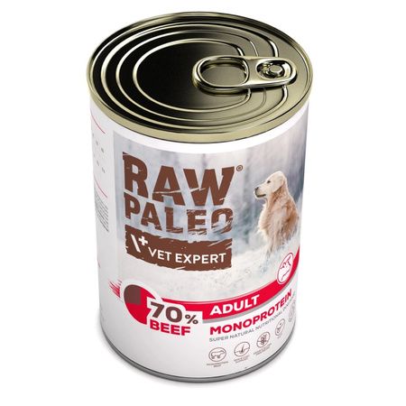 Vet Expert Raw Paleo Adult Monoprotein 12x400g Mokra Karma Dla Psa z Wołowiną