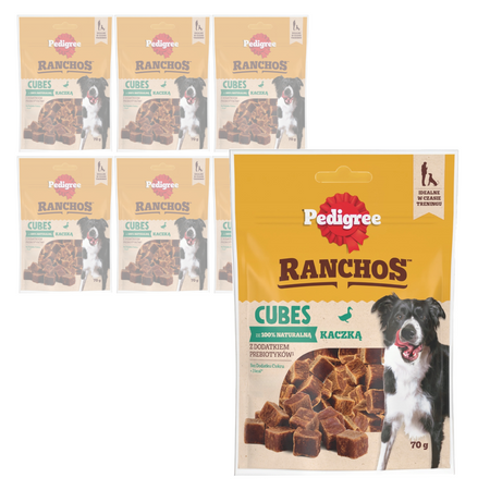 Pedigree Ranchos Cubes z Kaczką 7x70g Treserki Przysmak Dla Psa