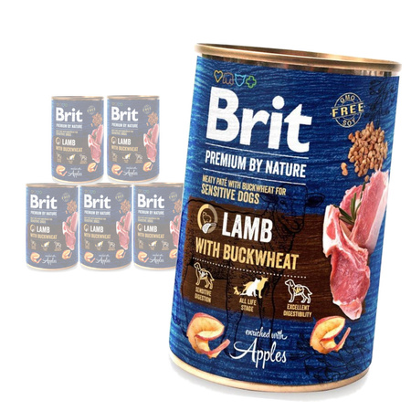 Brit Premium by Nature Adult Mokra Karma Dla Psa Jagnięcina Z Gryką 400g