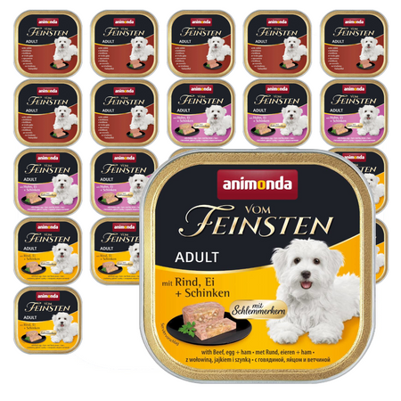 Animonda Vom Feinsten Adult 22x150g Mokra Karma Dla Psa Mix Smaków Królik Kurczak Wołowina